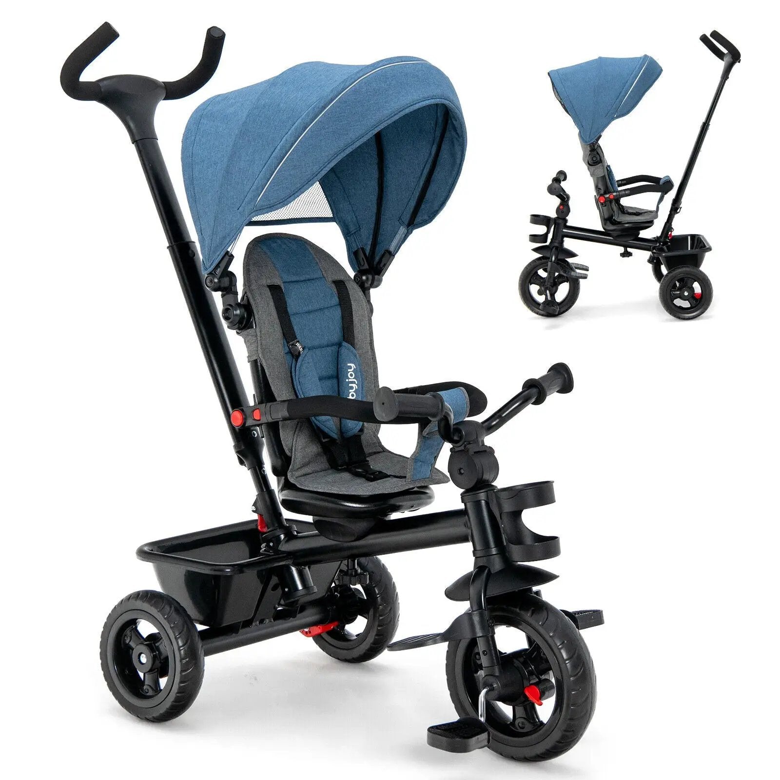 4-in-1 Baby Tricycle Toddler Trike with Convertible Seat by DirectDeals