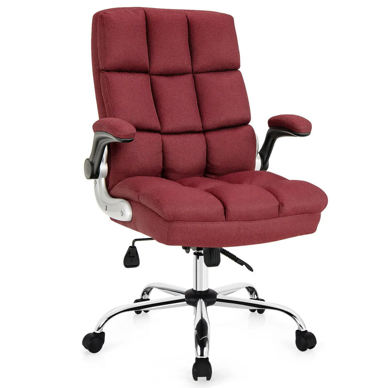 Adjustable Swivel Office Chair with High Back and Flip-up Arm for Home and Office by DirectDeals