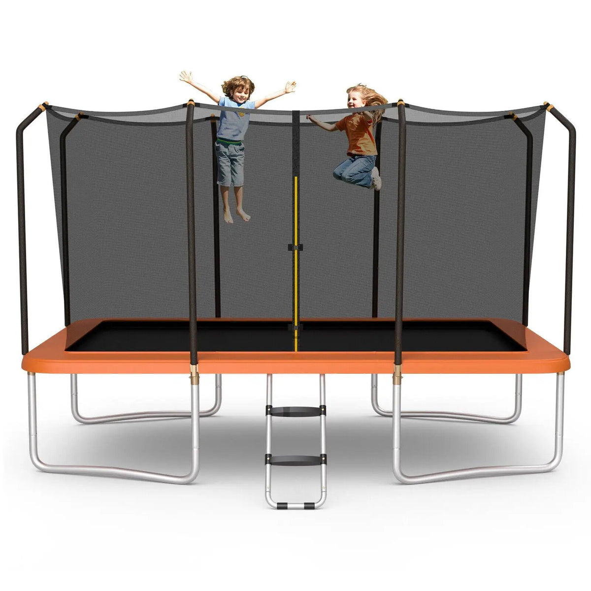 8 x 14 Feet Rectangular Recreational Trampoline with Safety Enclosure Net and Ladder, photo 3 of 16