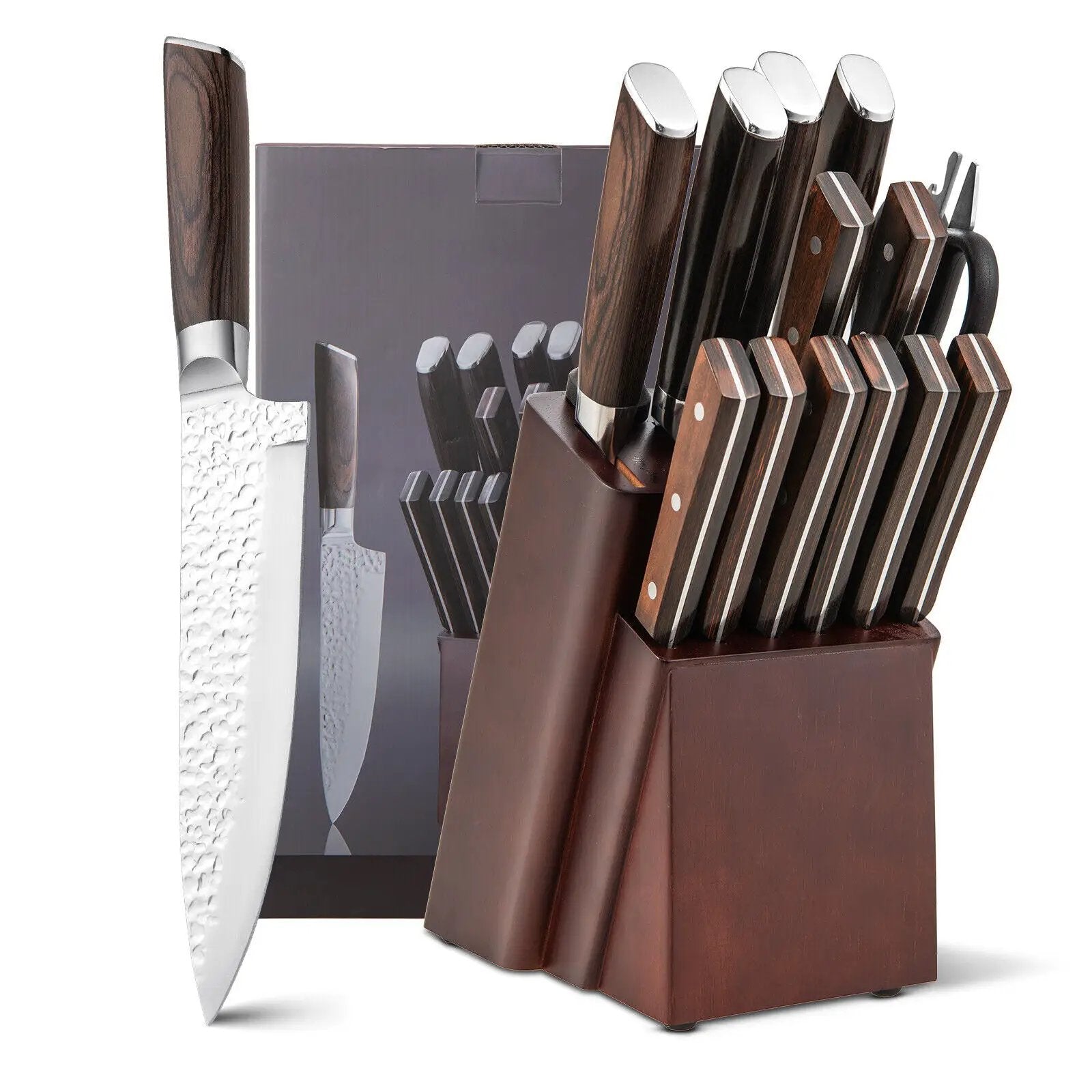 15 Pieces Stainless Steel Knife Set with Ergonomic Handle by DirectDeals