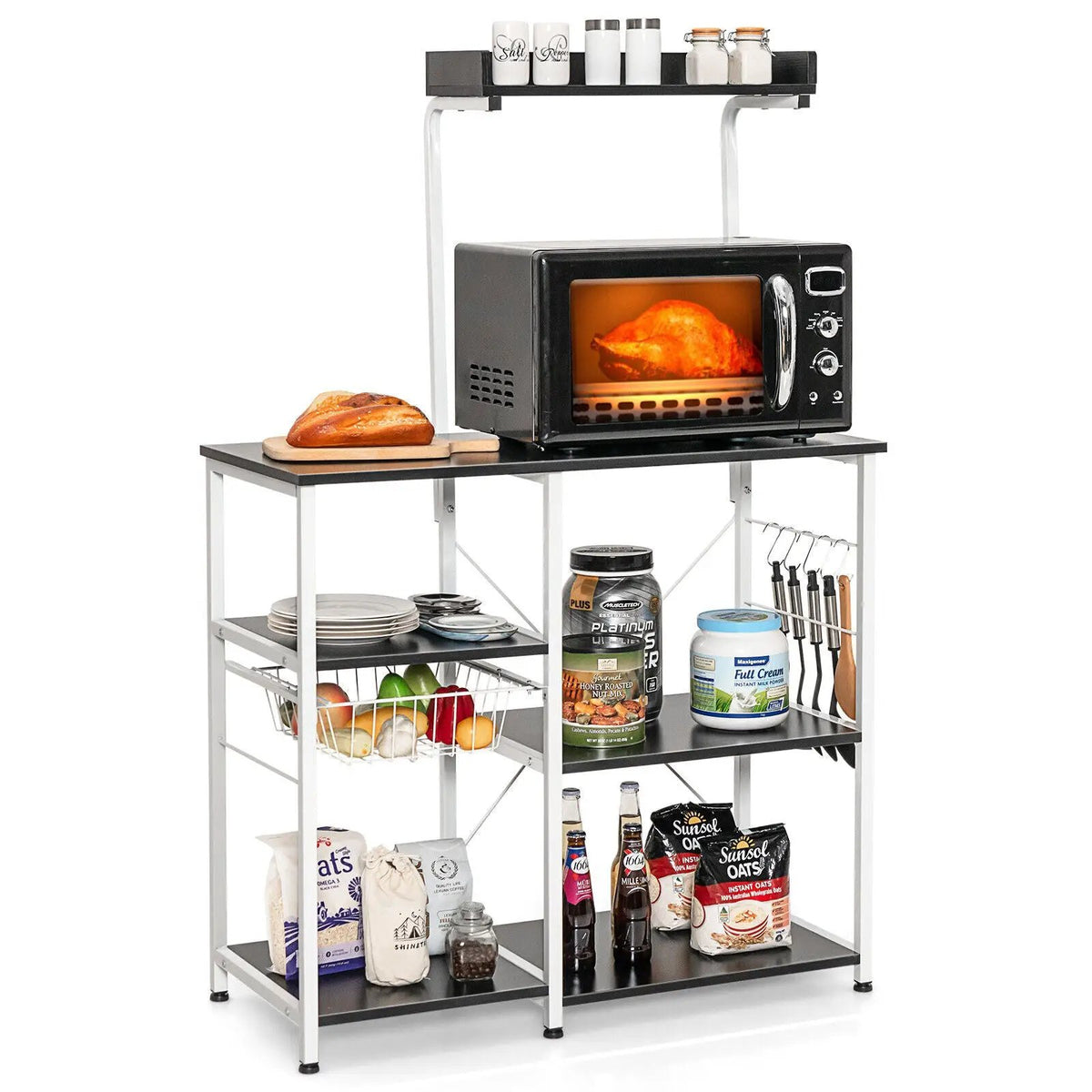 4 Tier Vintage Kitchen Baker's Rack Utility Microwave Stand-Coffee, photo 21 of 40