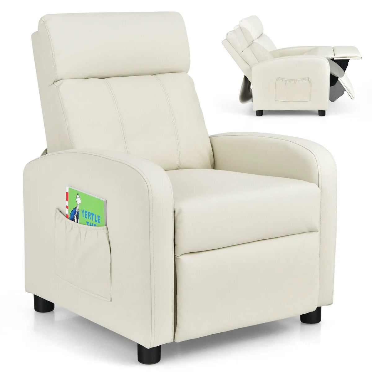 Ergonomic PU Leather Kids Recliner Lounge Sofa for 3-12 Age Group, photo 12 of 12