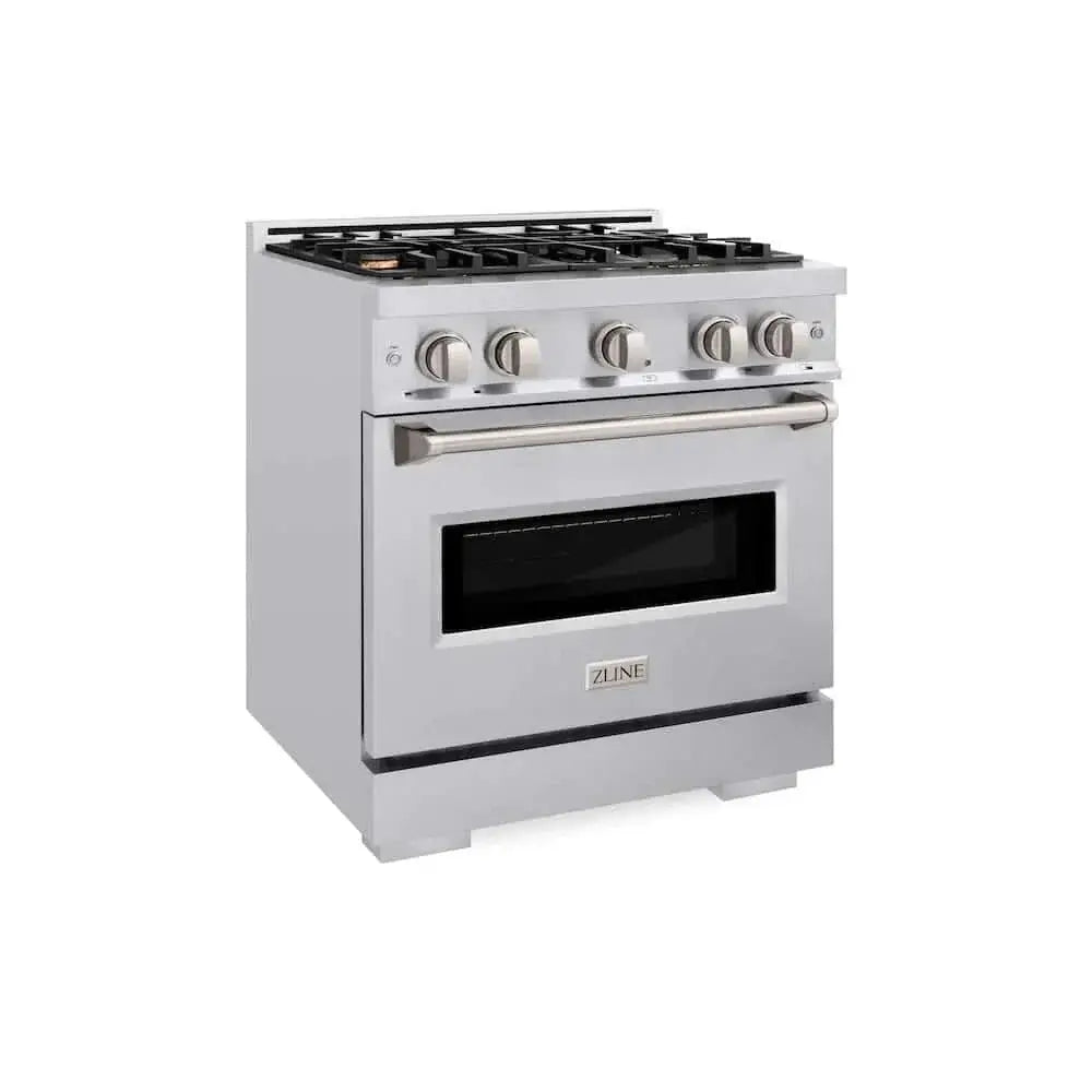 ZLINE 30" Dual Fuel Range, Gas Cooktop, Electric Convection Oven Stainless Steel, CDR-BR-30 by Farmhouse Kitchen and Bath