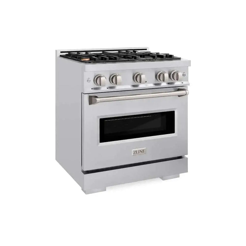 ZLINE 30" Dual Fuel Range, Gas Cooktop, Electric Convection Oven Stainless Steel, CDR-BR-30 by Farmhouse Kitchen and Bath