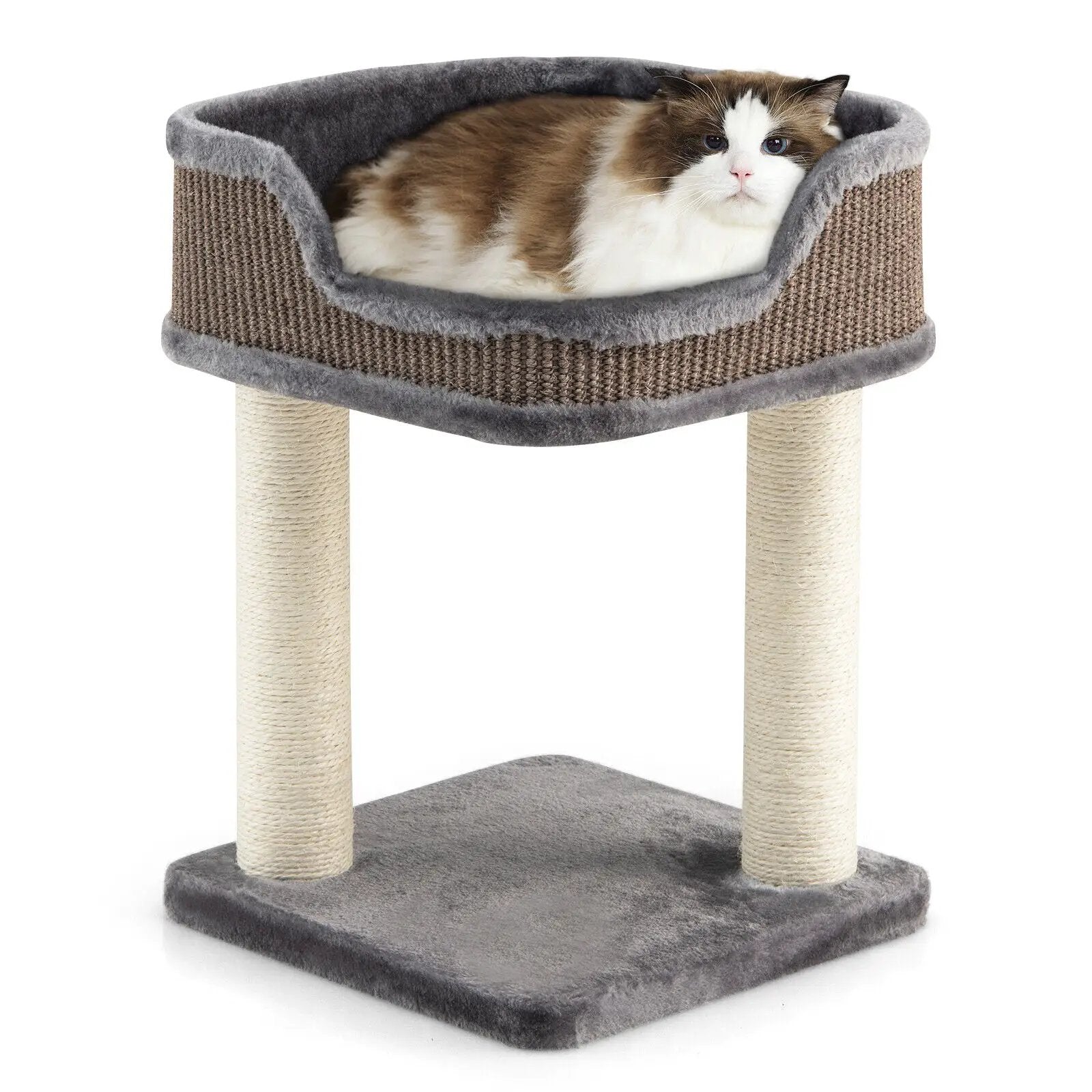 Multi-Level Cat Climbing Tree with Scratching Posts and Large Plush Perch by DirectDeals