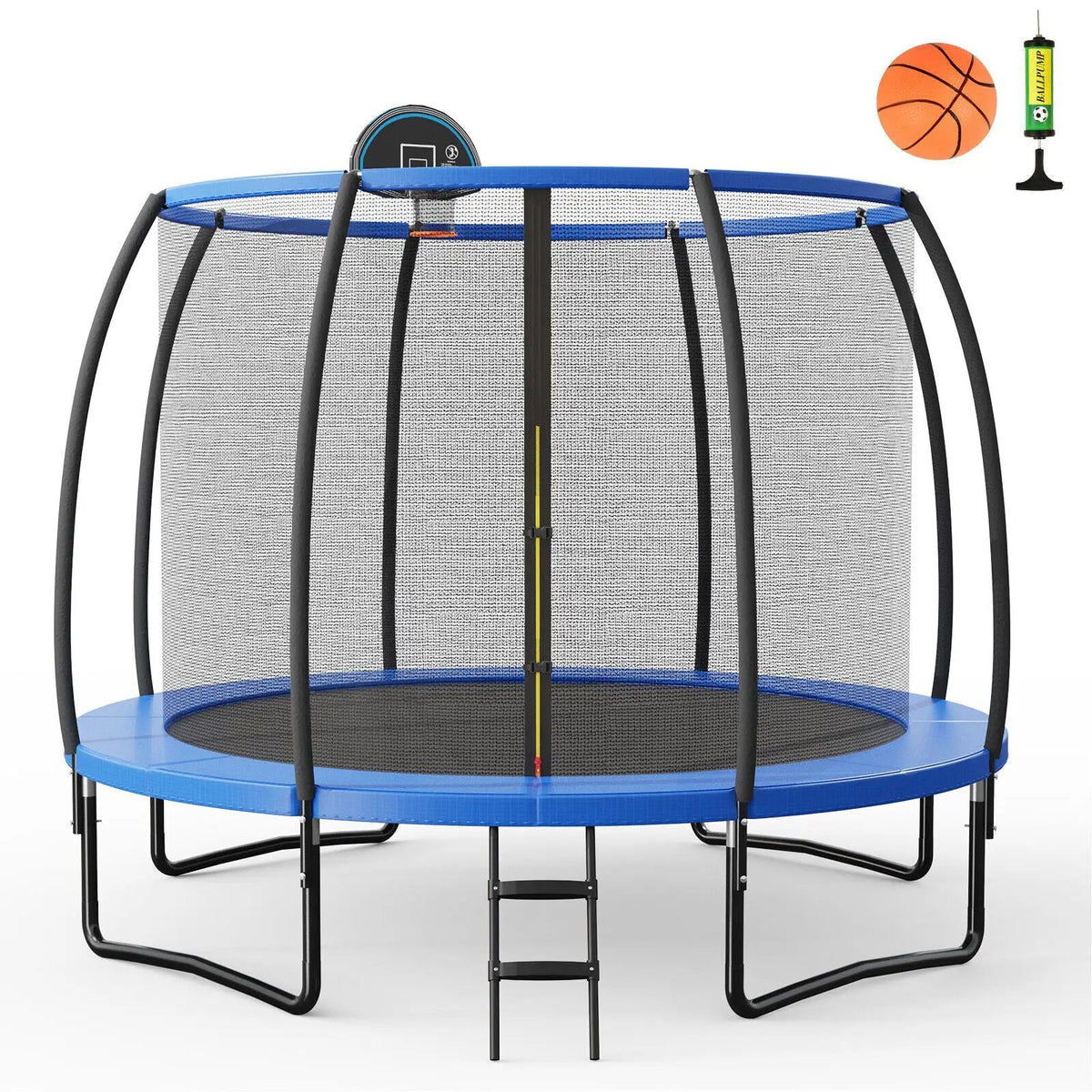 8/10 Feet Recreational Trampoline with Basketball Hoop, photo 9 of 24