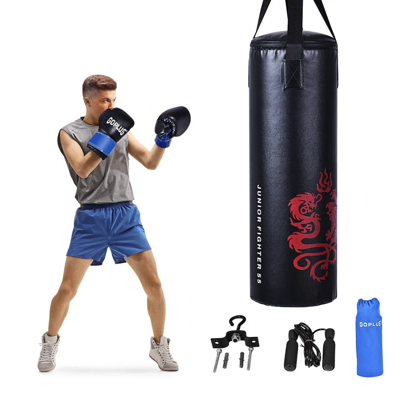 5 Pieces 40Lbs Filled Punching Boxing Set with Jump Rope and Gloves by DirectDeals