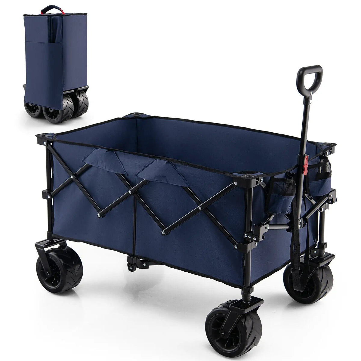Folding Utility Garden Cart with Wide Wheels and Adjustable Handle, photo 14 of 16