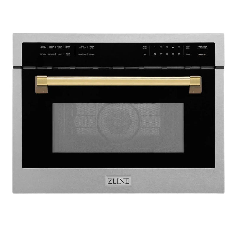 ZLINE 24” Convection Microwave, Stainless Steel, Gold MWOZ-24-SS-G by Farmhouse Kitchen and Bath