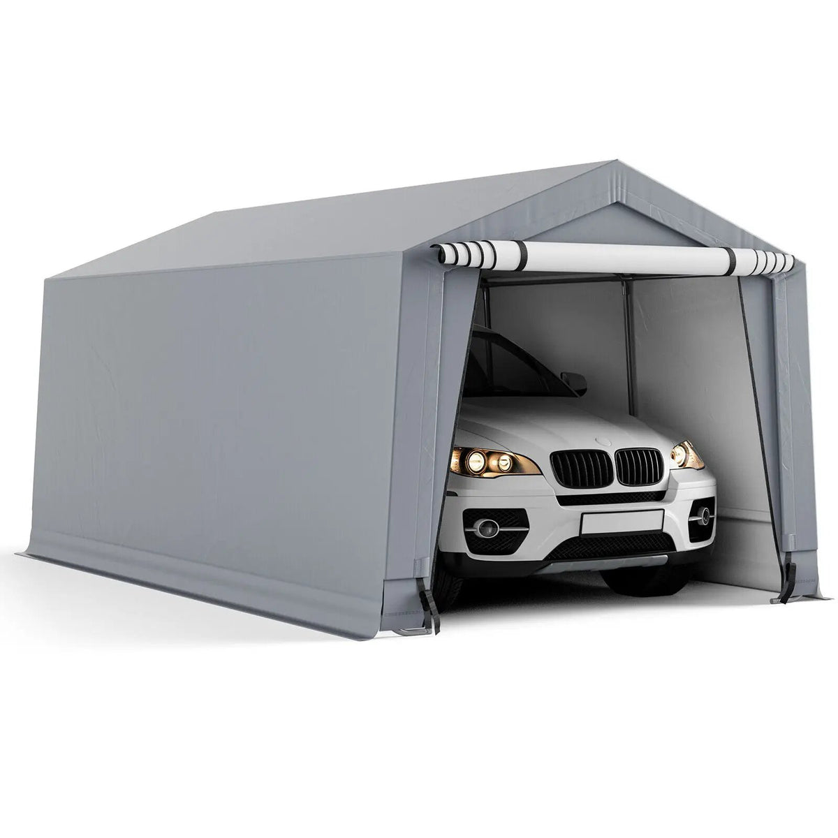 10 x 16/10 x 20 Feet Outdoor Heavy-Duty Carport with 2 Doors, photo 7 of 9