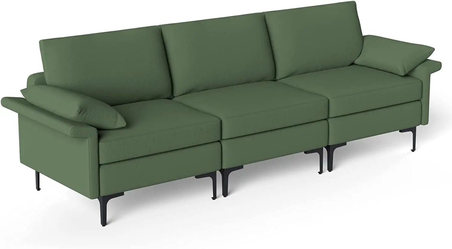 Large 3-Seat Sofa Sectional with Metal Legs for 3-4 people by DirectDeals