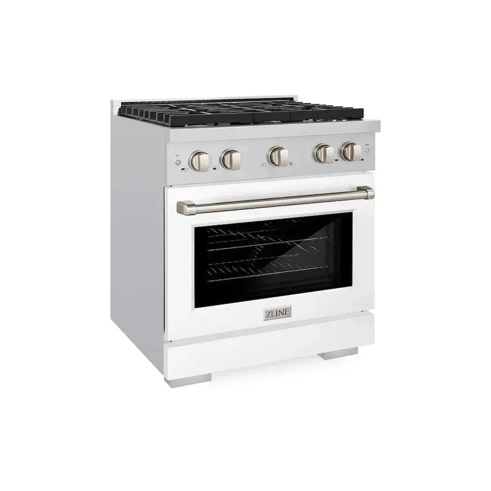 ZLINE 30"Paramount Dual Fuel Range Stainless Steel, White Matte, SDR-WM-30 by Farmhouse Kitchen and Bath