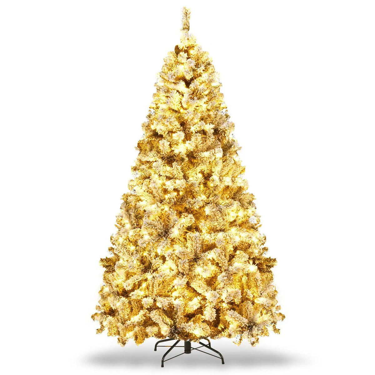 Pre-Lit Premium Snow Flocked Hinged Artificial Christmas Tree, photo 4 of 10