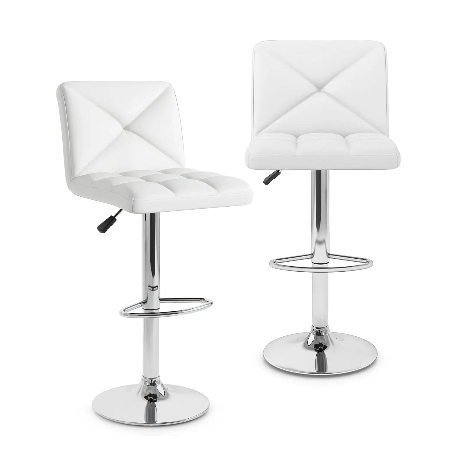 PU Leather Upholstered Bar Stools Set of 2 with Back and Adjustable Height by DirectDeals