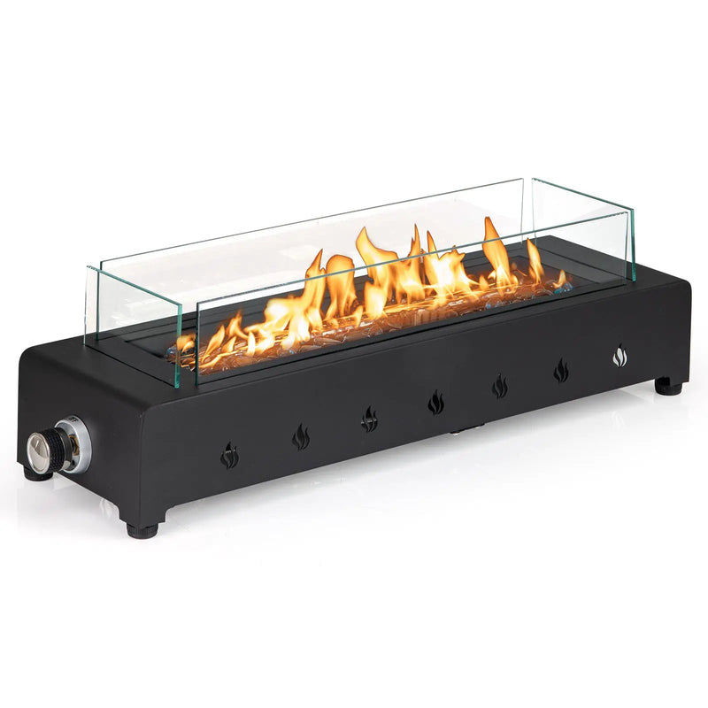 Portable Mini Fireplace with Wind Guard and Stainless Steel Burner by DirectDeals