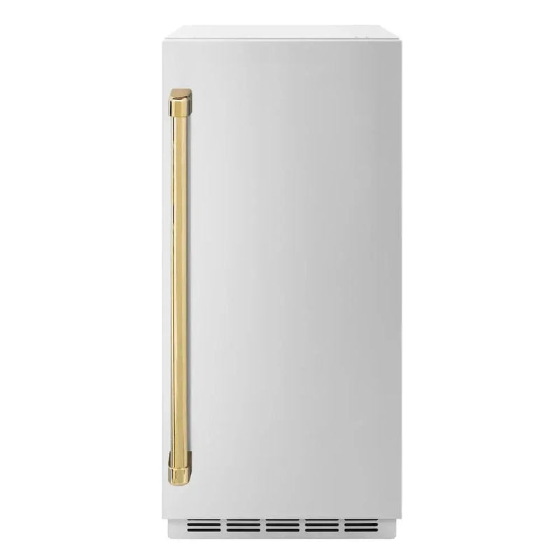 ZLINE 15" Touchstone Clear Cube Ice Maker Drain Pump Stainless Steel Polished Gold ICCDZ-ST-15-G by Farmhouse Kitchen and Bath