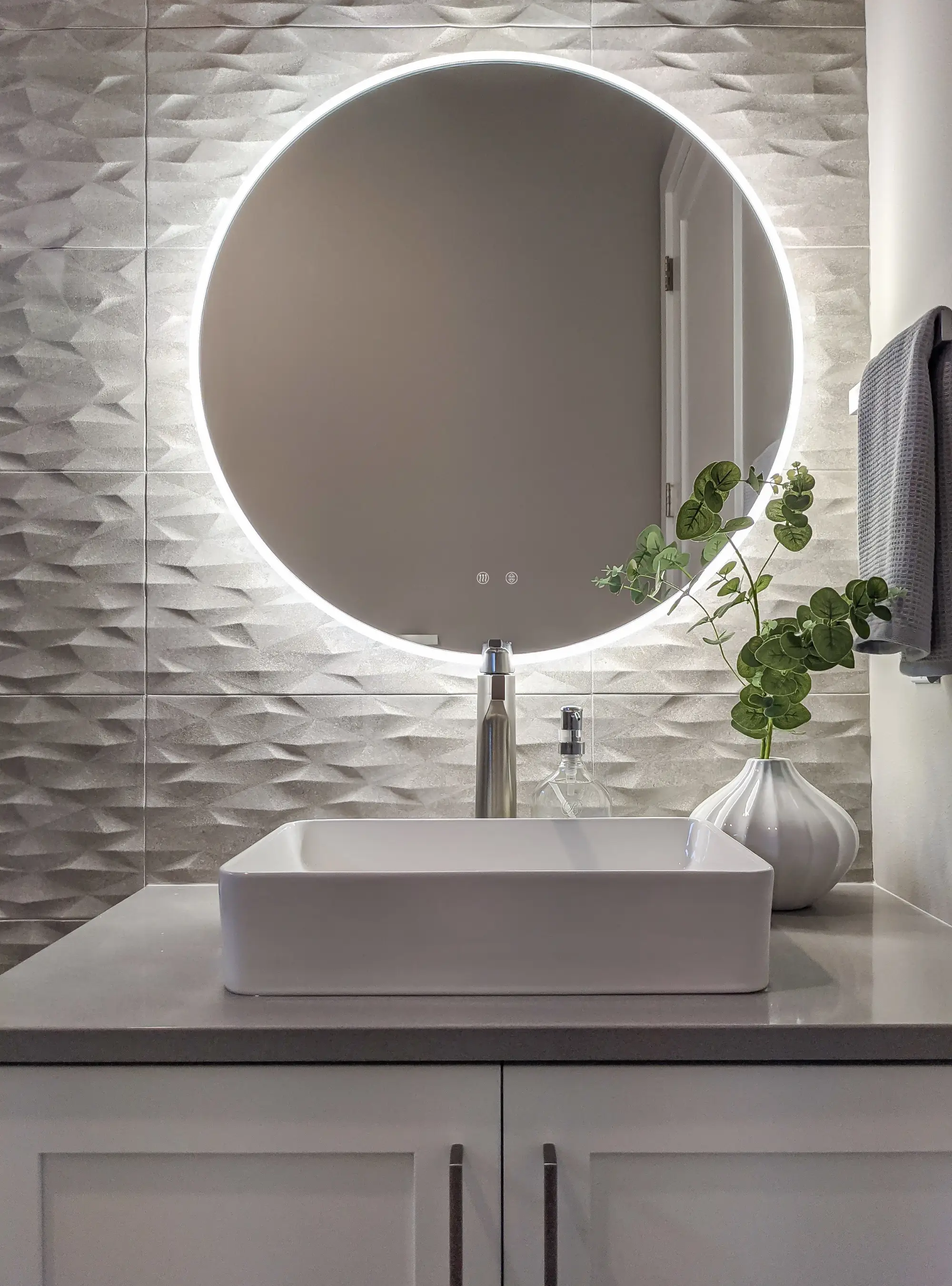 Zeek 36" Round Backlit LED Lighted Bathroom Wall Mirror Circular Acrylic Edge MARD36 by ZEEK
