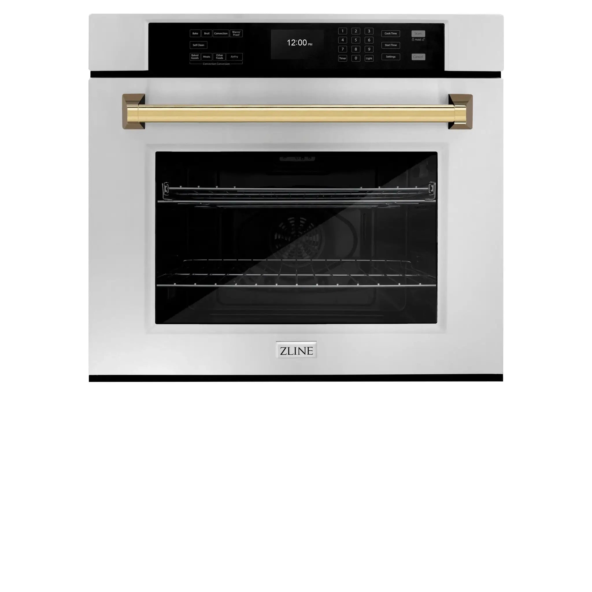 ZLINE 30" Autograph Edition Professional True Convection Single Wall Oven, Air Fry, Self Clean, Stainless Steel, Gold WASZ-30-G by Farmhouse Kitchen and Bath