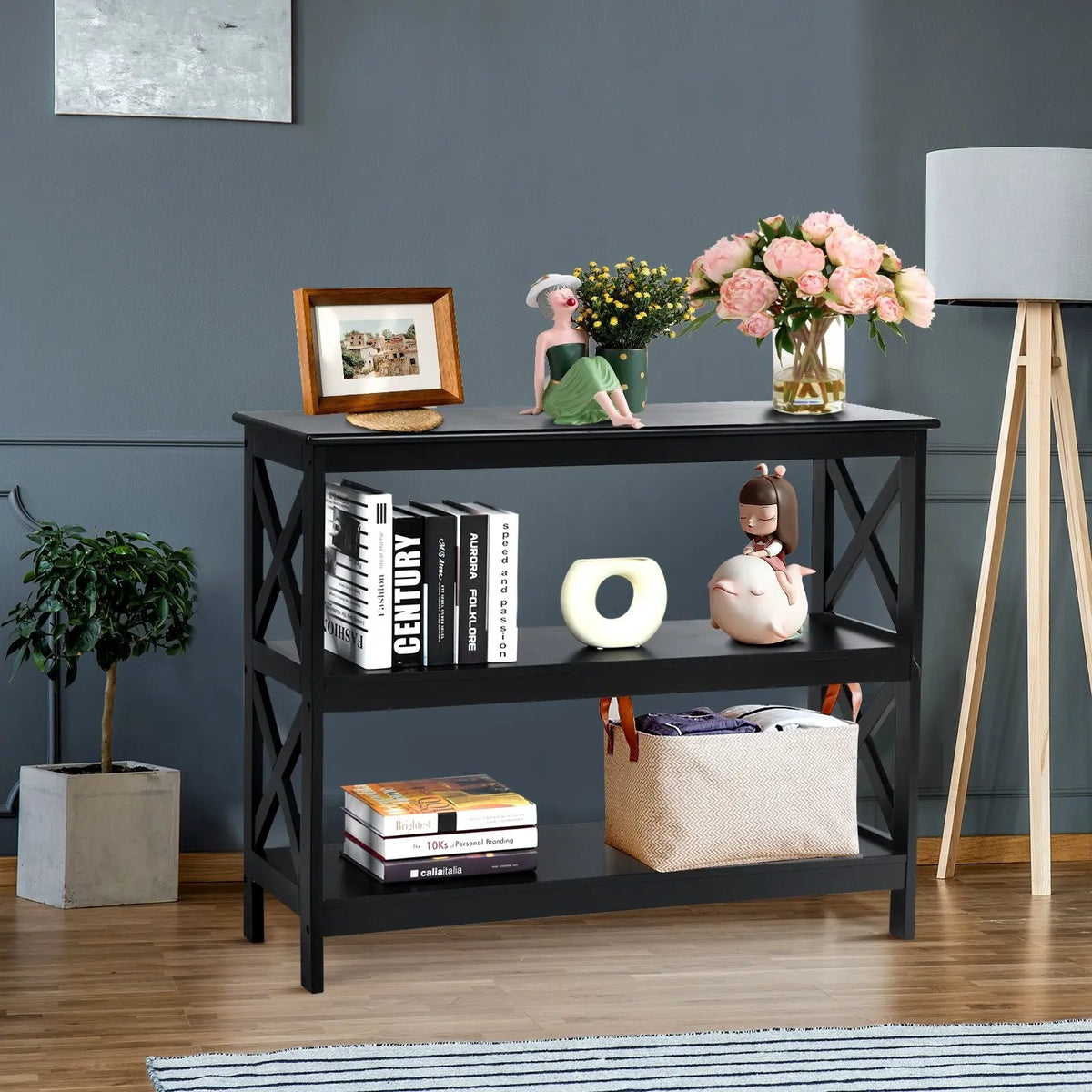 3-Tier Console X-Design Sofa Side Accent Table, photo 16 of 24