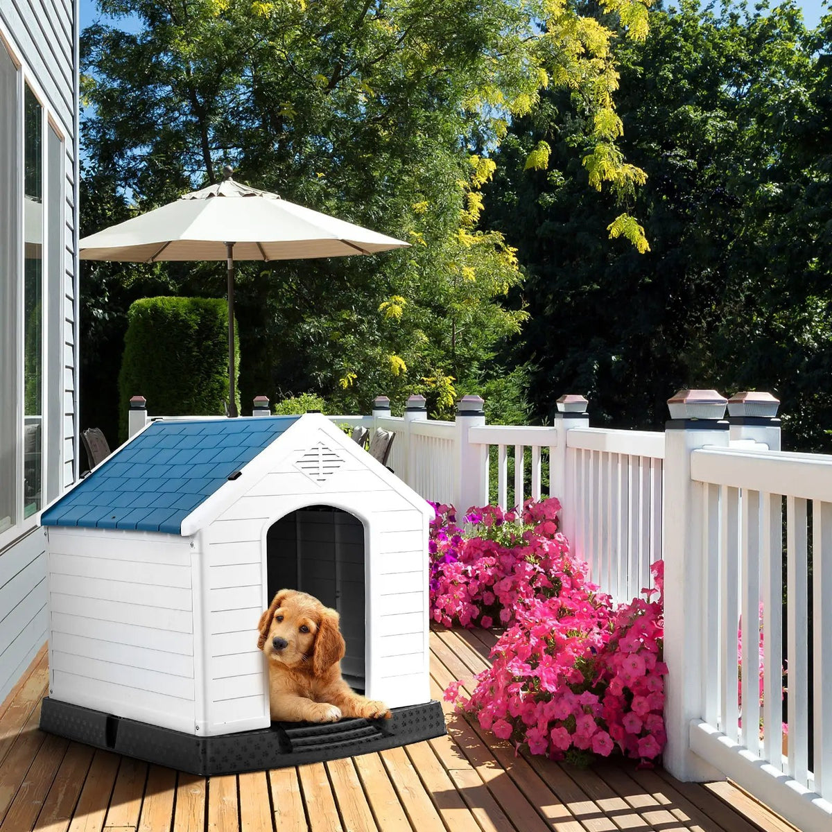 Indoor/Outdoor Waterproof Plastic Dog House Pet Puppy Shelter, photo 16 of 16