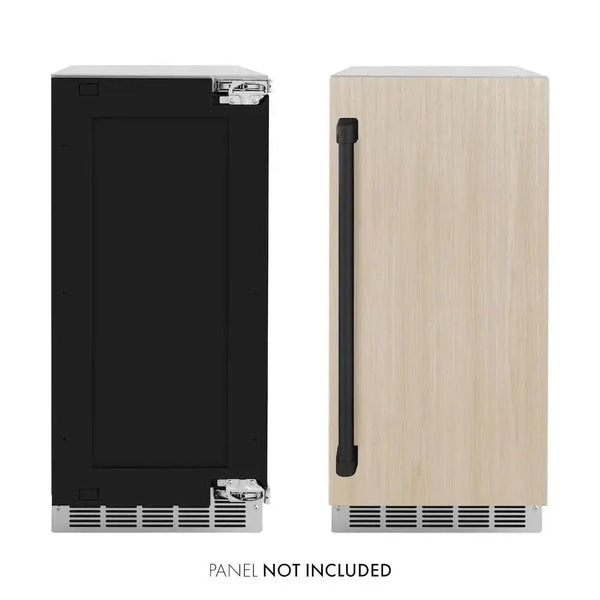 ZLINE 15" Touchstone Clear Cube Ice Maker Drain Pump Panel Ready Door Black Matte Door ICCDPZ-15-MB