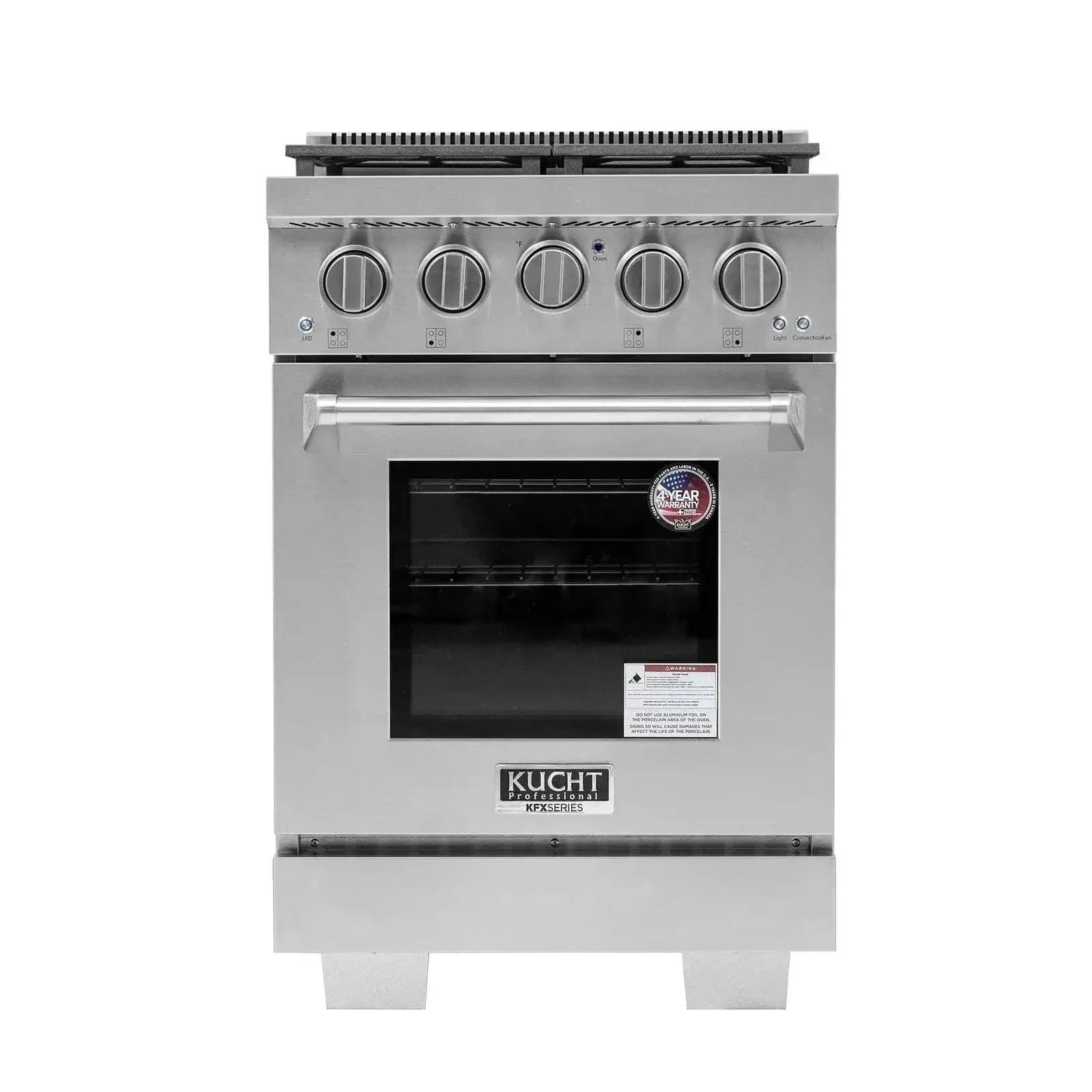 Kucht Professional 24" Gas Range Stainless Steel, True Simmer Burners, KFX2400X-S by Farmhouse Kitchen and Bath