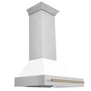 ZLINE 36" Autograph Stainless Wall Range Hood, 8654STZ-WM36-CB by Farmhouse Kitchen and Bath