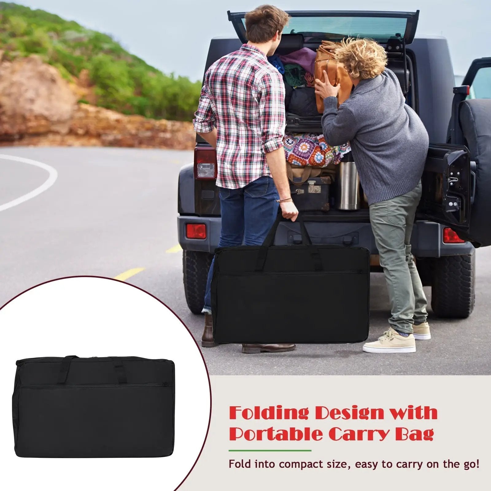 Folding Camping Table with Storage Organizer by DirectDeals