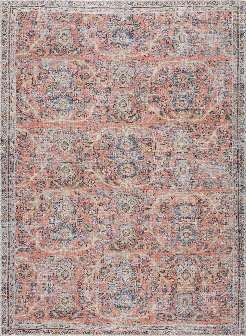 Urpi Rose & Blue Washable Area Rug - Clearance by Boutique Rugs