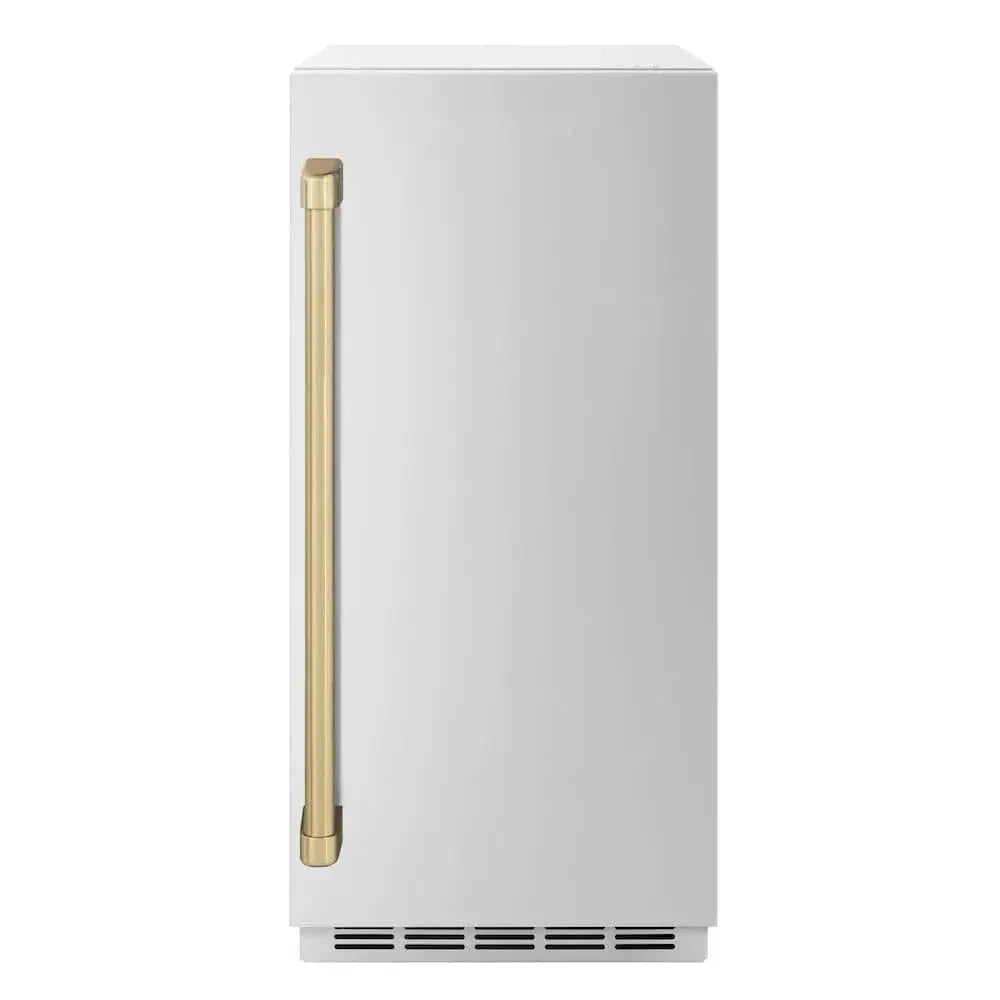 ZLINE 15" Touchstone Clear Cube Ice Maker Drain Pump Stainless Steel Champagne Bronze Door ICCDZ-ST-15-CB by Farmhouse Kitchen and Bath