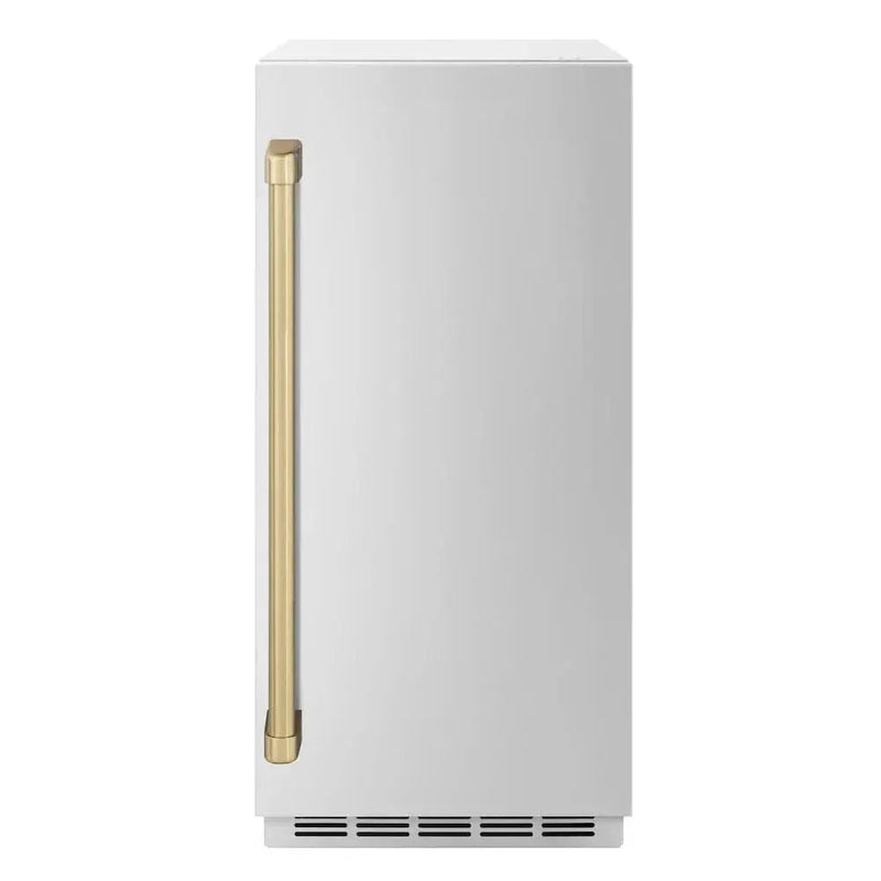 ZLINE 15" Touchstone Clear Cube Ice Maker Drain Pump Stainless Steel Champagne Bronze Door ICCDZ-ST-15-CB by Farmhouse Kitchen and Bath
