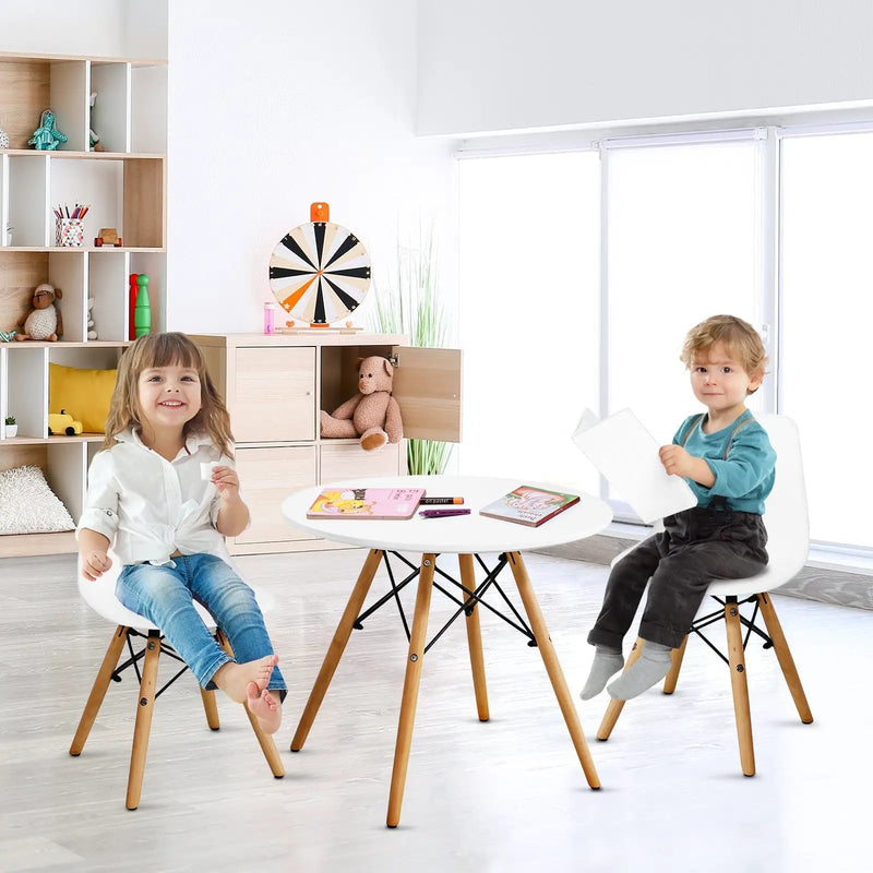 Kid's Modern Dining Table Set with 2 Armless Chairs by DirectDeals
