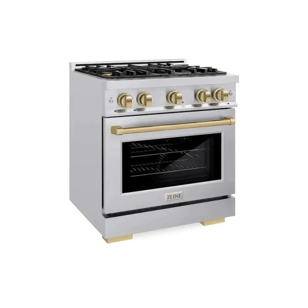 ZLINE 30" Select Gas Range Convection Gas Oven Stainless Steel Champagne Bronze HGRZ-30-CB by Farmhouse Kitchen and Bath
