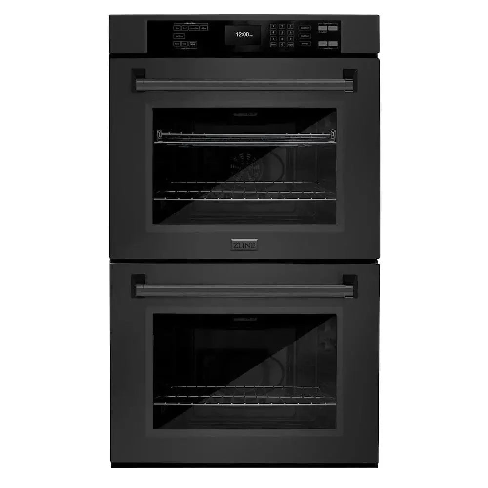 ZLINE 30"Professional True Convection Double Wall Oven, Air Fry, Self Clean Black Stainless Steel WADB-30 by Farmhouse Kitchen and Bath