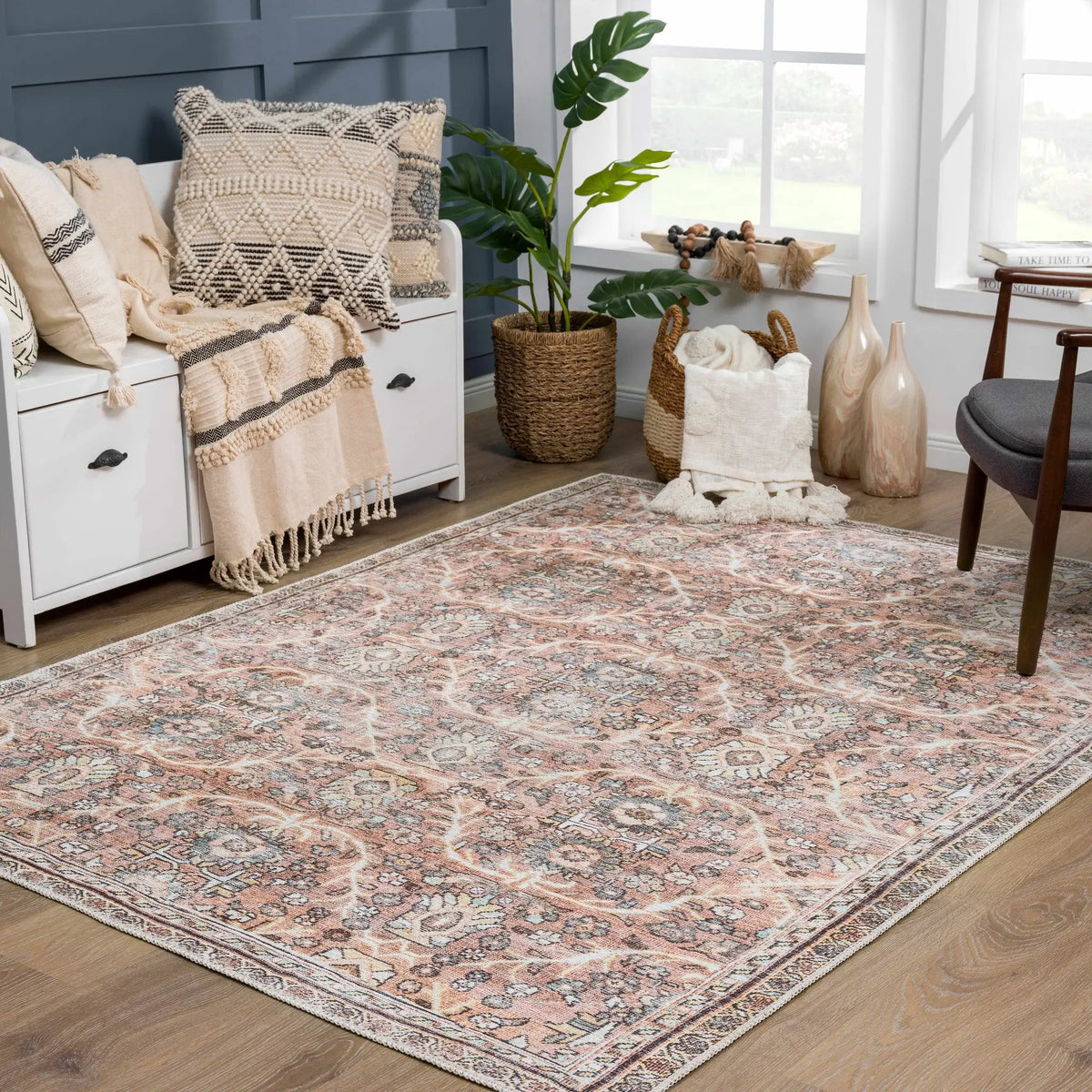 Urpi Rose & Brown Washable Area Rug, photo 15 of 15