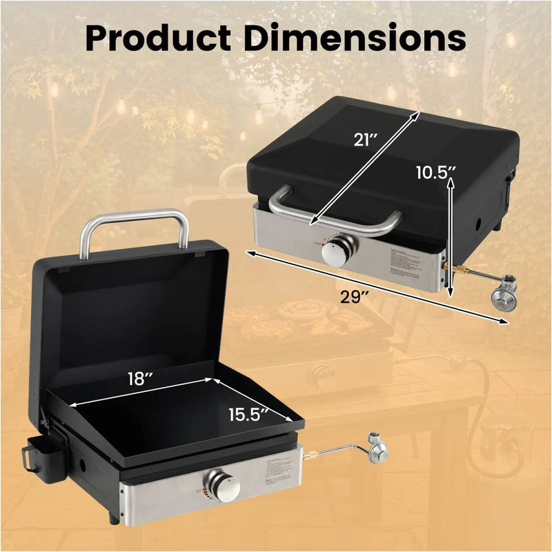 Portable Gas Griddle 1-Burner with Ceramic Non-Stick Plate by DirectDeals