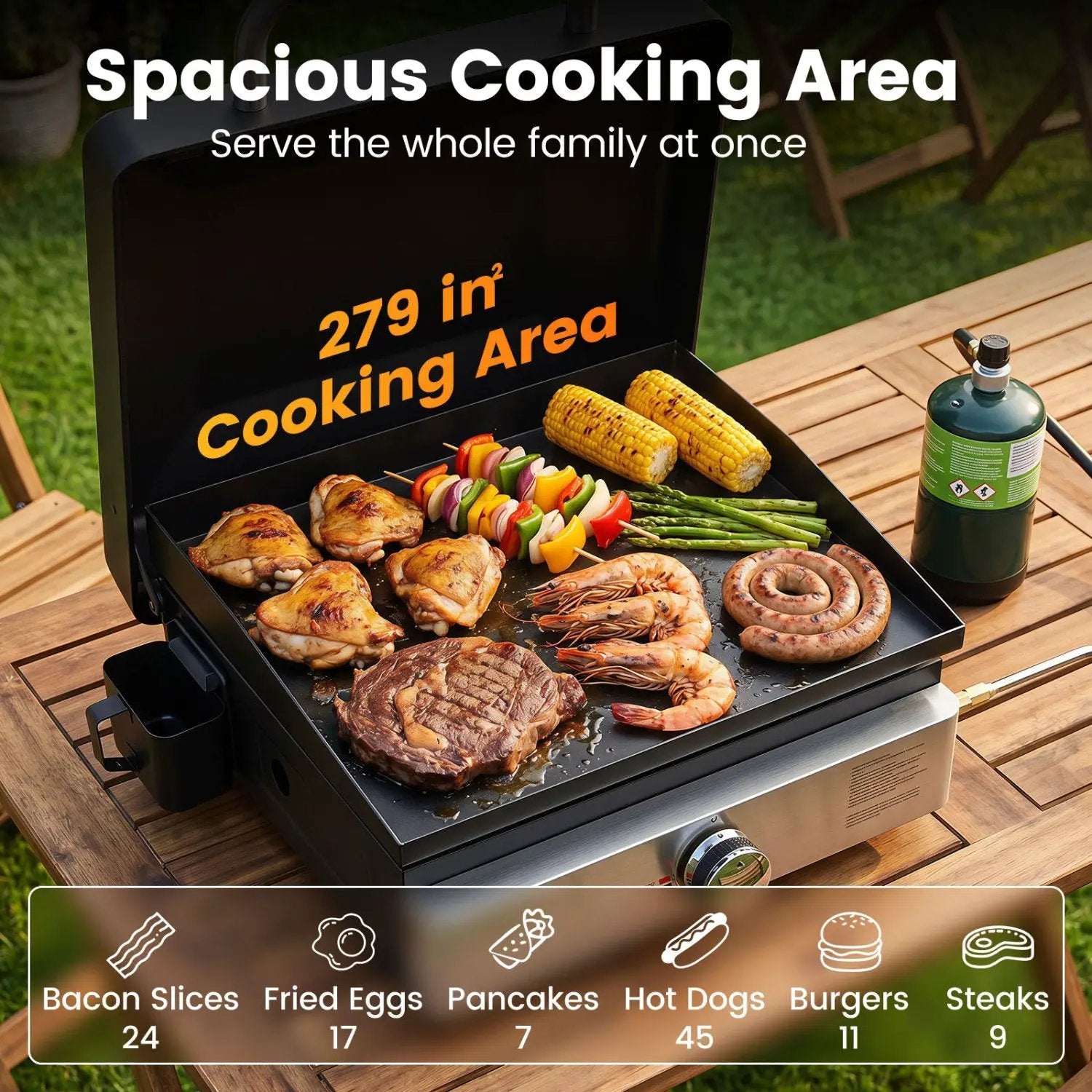 Portable Gas Griddle 1-Burner with Ceramic Non-Stick Plate by DirectDeals