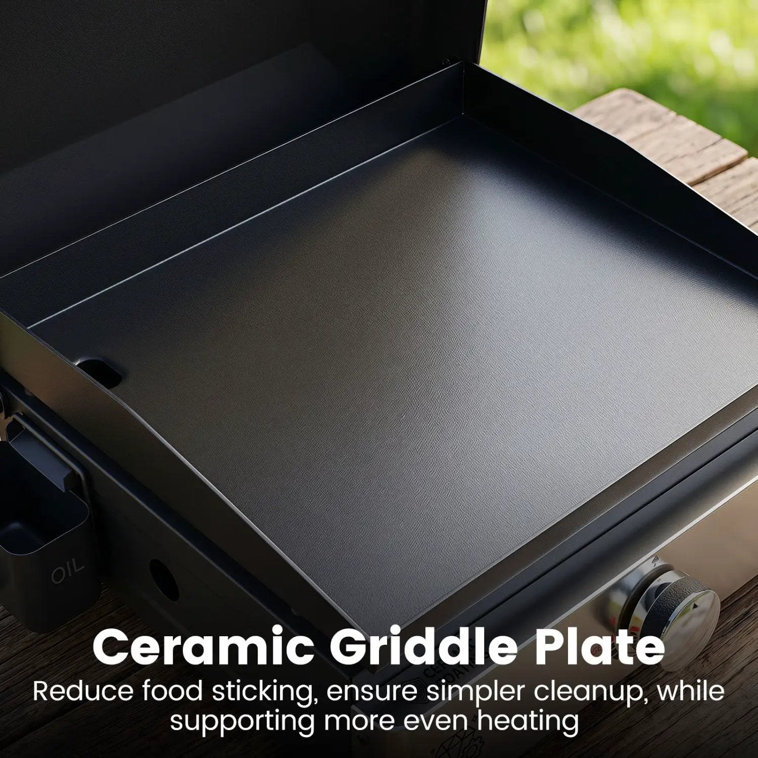 Portable Gas Griddle 1-Burner with Ceramic Non-Stick Plate by DirectDeals