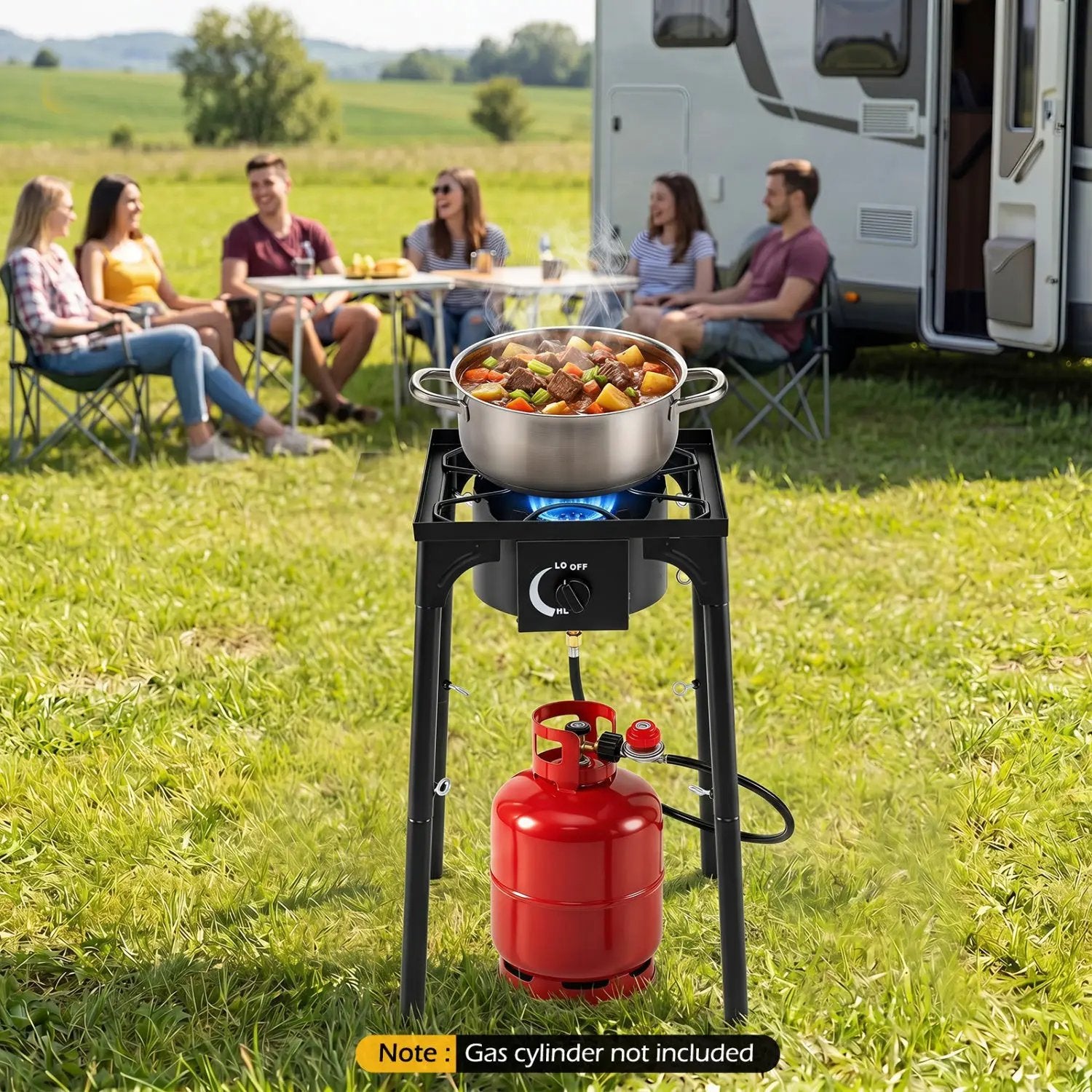 Propane Camping Stove 80000 BTU Single Burner with Regulator by DirectDeals