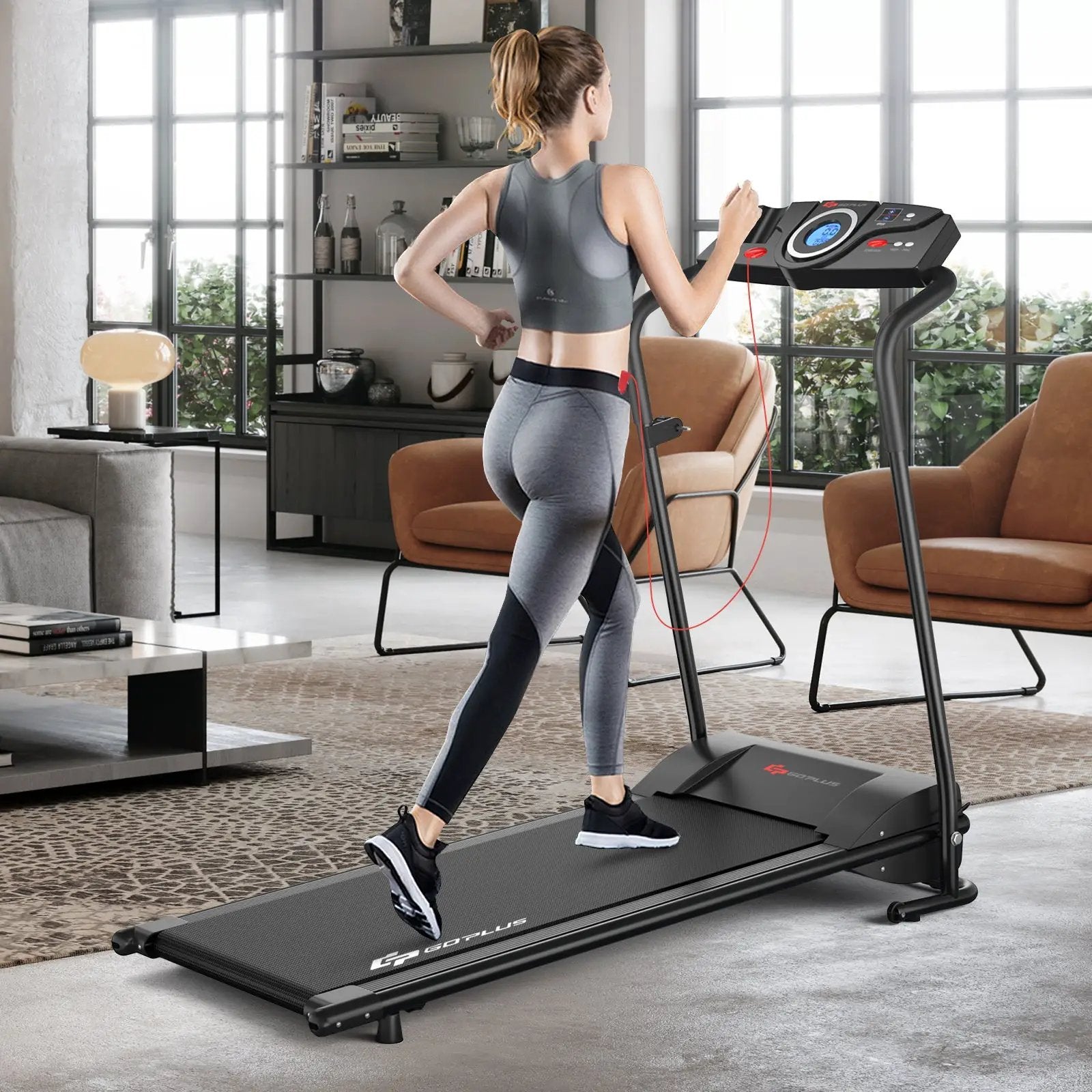 1.0 HP Electric Mobile Power Foldable Treadmill with Operation Display for Home by DirectDeals