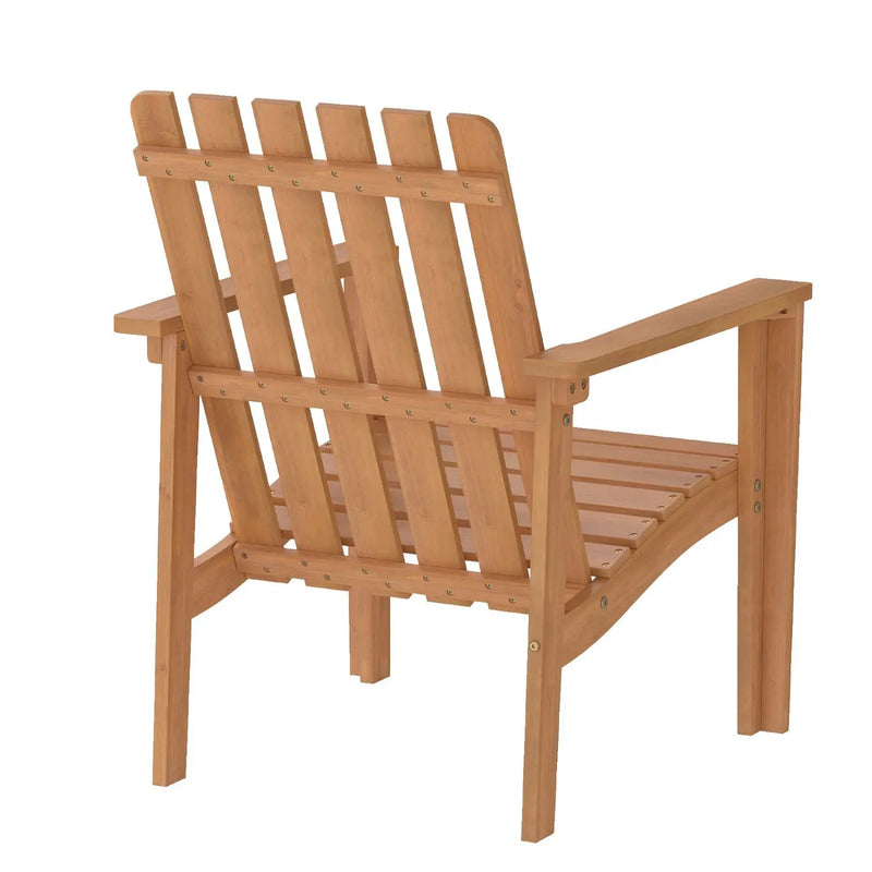 Acacia Wood Patio Dining Chair with Curved Seat & Armrests by DirectDeals