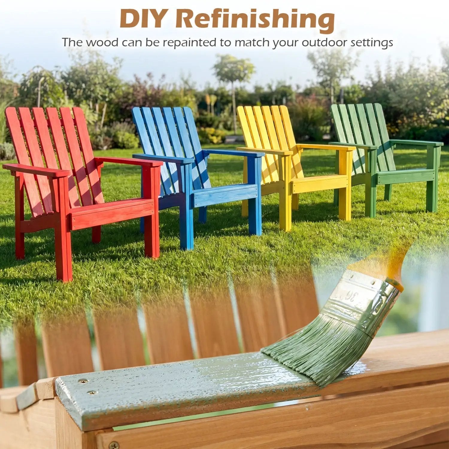 Acacia Wood Patio Dining Chair with Curved Seat & Armrests by DirectDeals