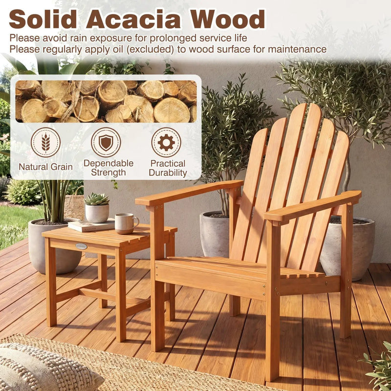 Stackable Adirondack Chairs - Solid Acacia Wood (2-Pack) by DirectDeals