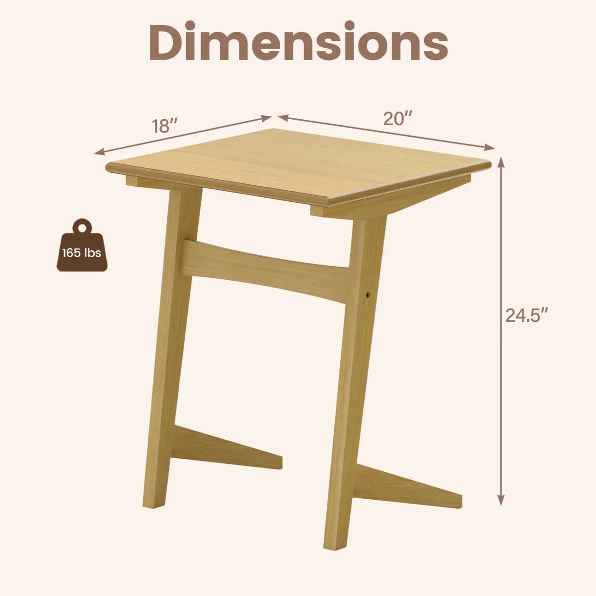 C-Shaped End Table Set of 2 with Wood Veneer Top, photo 13 of 16
