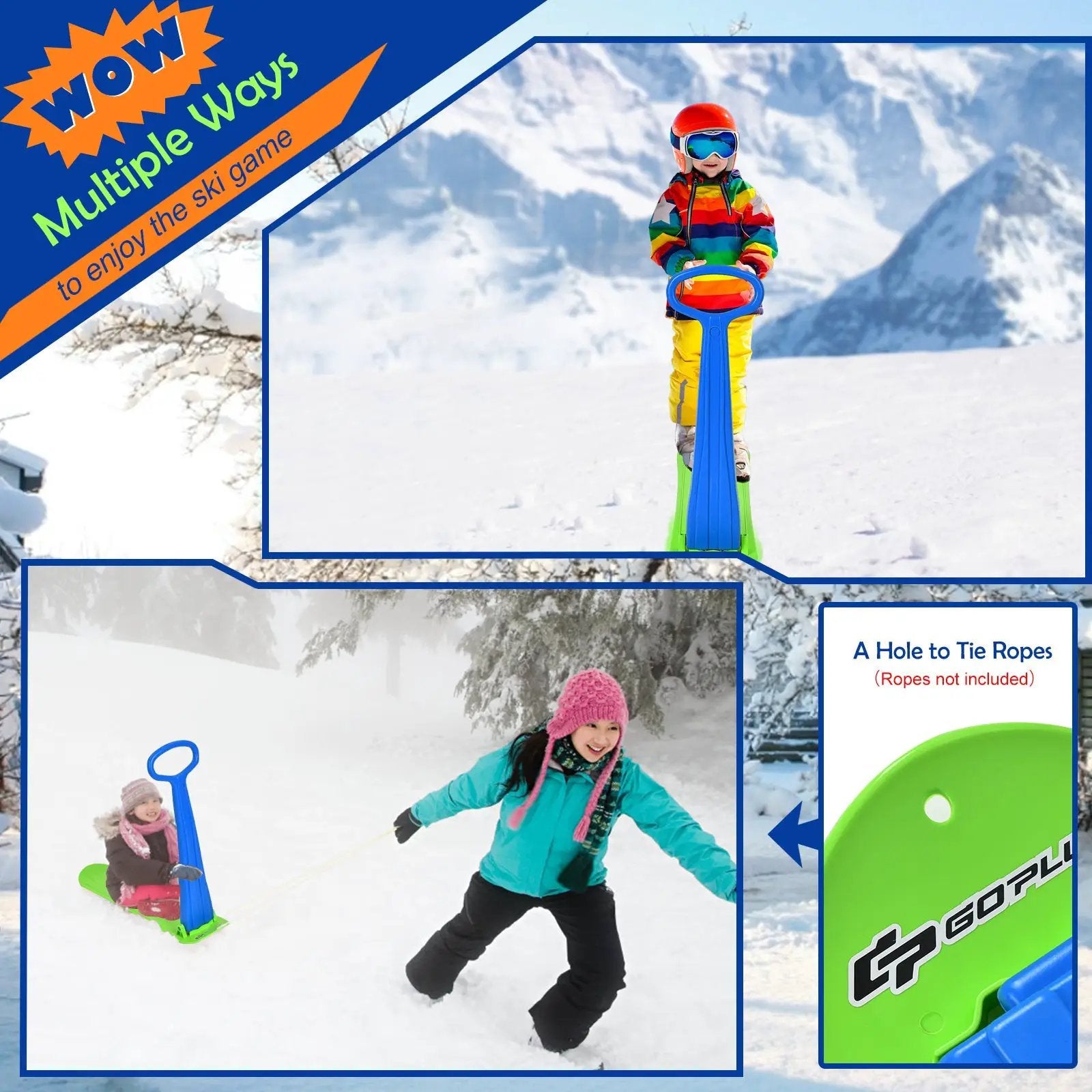 1-Rider Snow Scooter with Grip Handle by DirectDeals