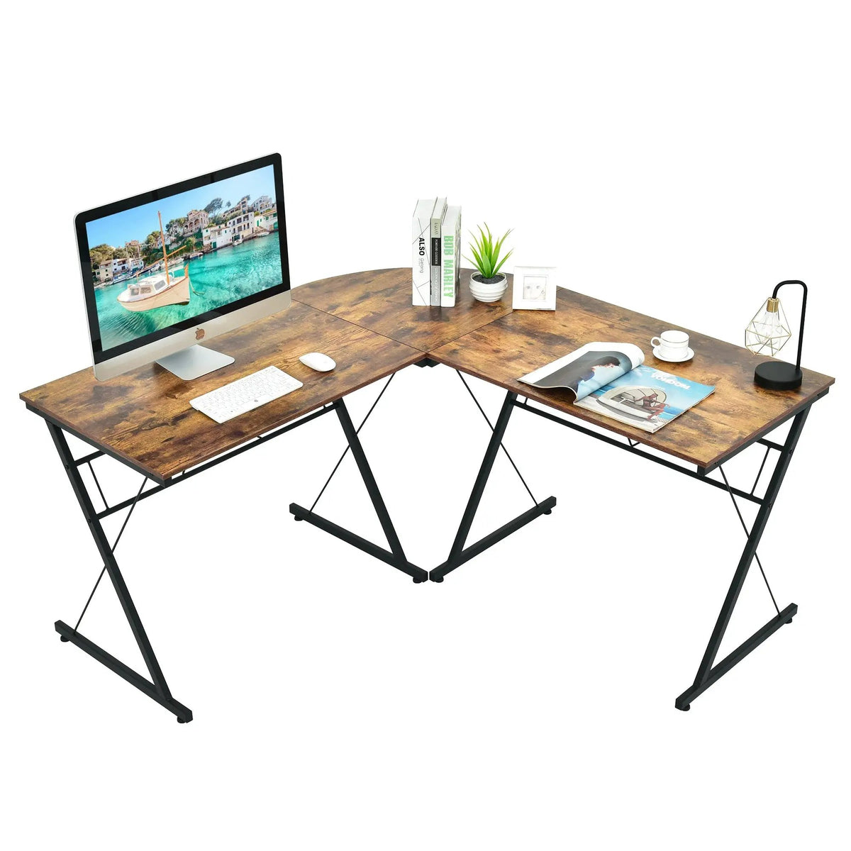 59 Inches L-Shaped Corner Desk Computer Table for Home Office Study Workstation, photo 9 of 9