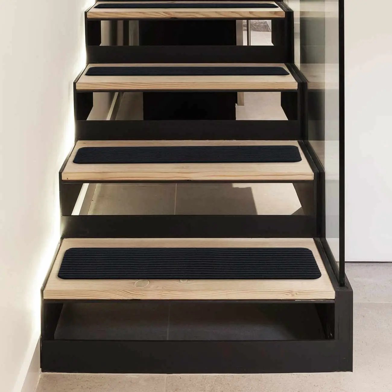 Basic Stair Tread Rugs, Black by Hauteloom