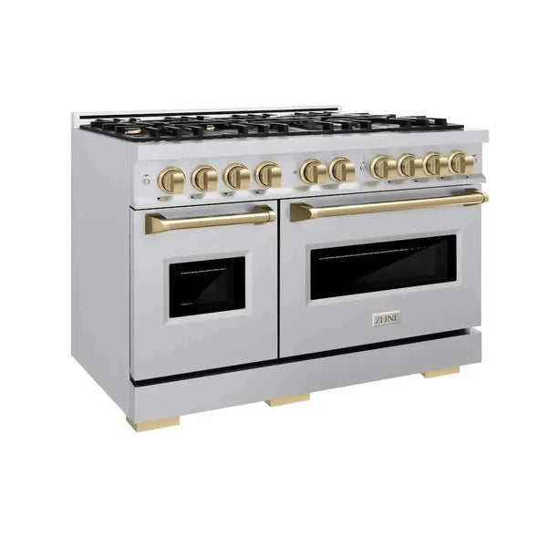 ZLINE 48" Classic Gas Range, Convection Gas Oven Stainless Steel, Champagne Bronze CGRZ-48-CB