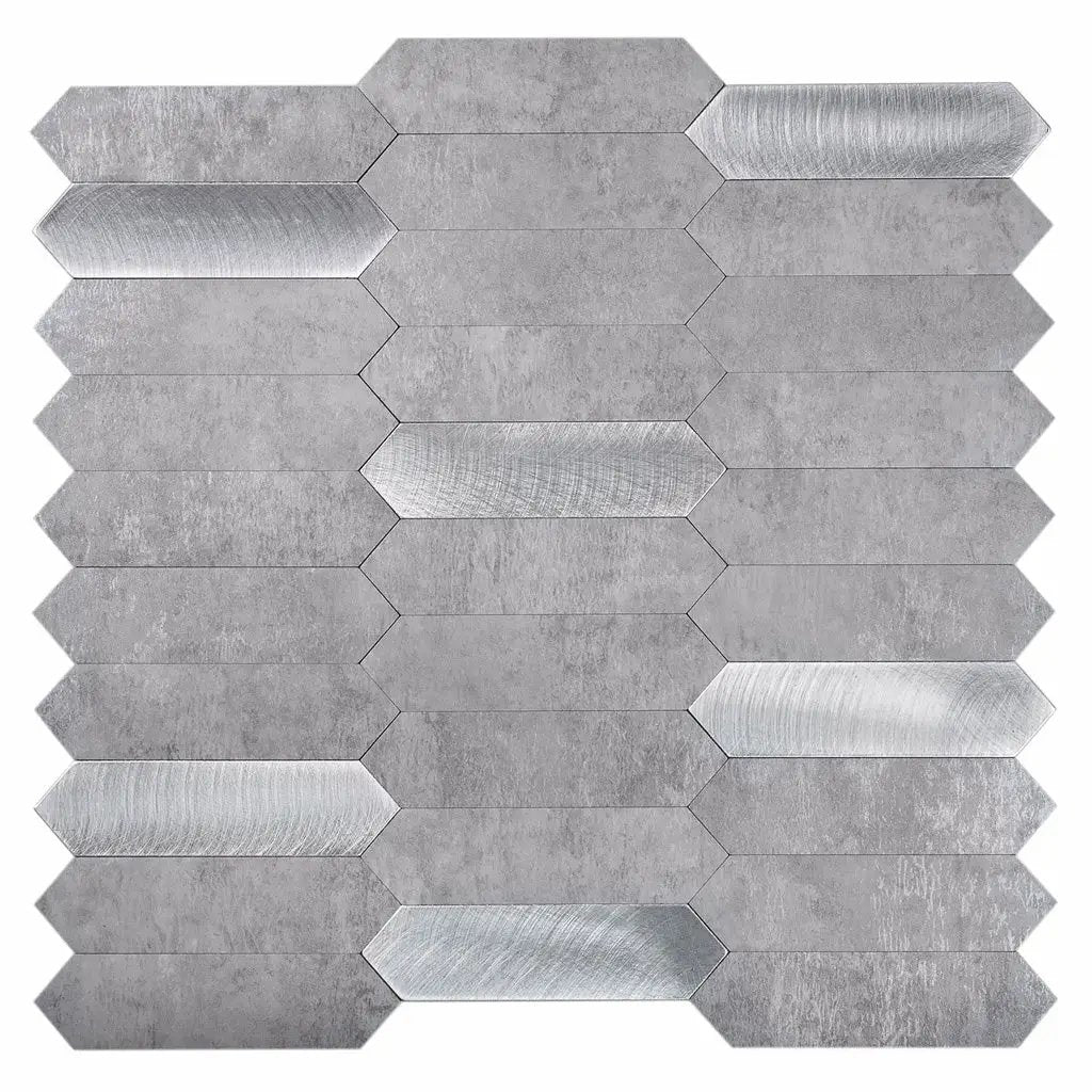 Gray 12x12 Honed Brick PVC Peel & Stick Tile (10 pack, 10 sq ft/case) by Apollo Tile