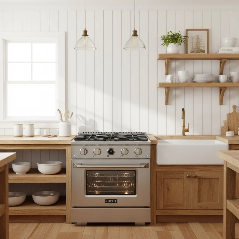 Kucht KX Series 30" Freestanding Dual Fuel Range Liquid Propane KXP30-SS/LP by Farmhouse Kitchen and Bath